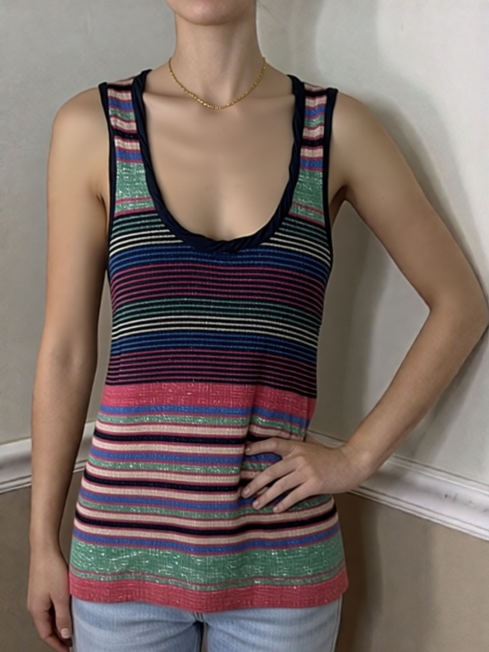 🩷 5 for $20! Marc Jacobs Multicolor Striped Scoop Neck Tank - medium
